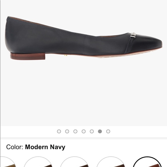 CLEARANCE 🚨 Authentic LAUREN RALPH LAUREN Navy Blue Farrel 100% Leather Flats - Picture 7 of 12